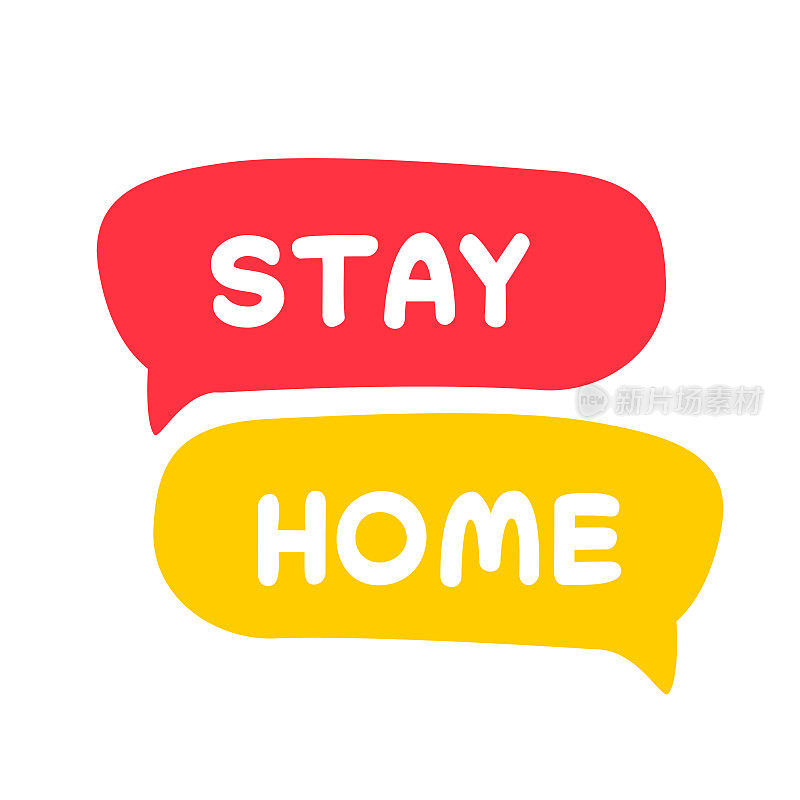 Stay Home Speech Bubble Banner设计理念